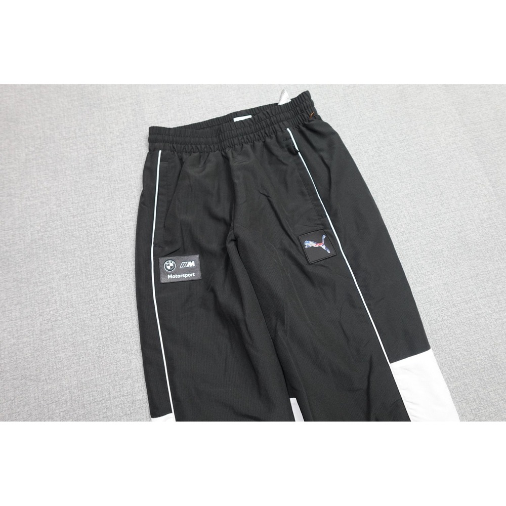 Puma BMW Motorsport Track Pants Mens Small Black Lined Elastic Waist Pockets